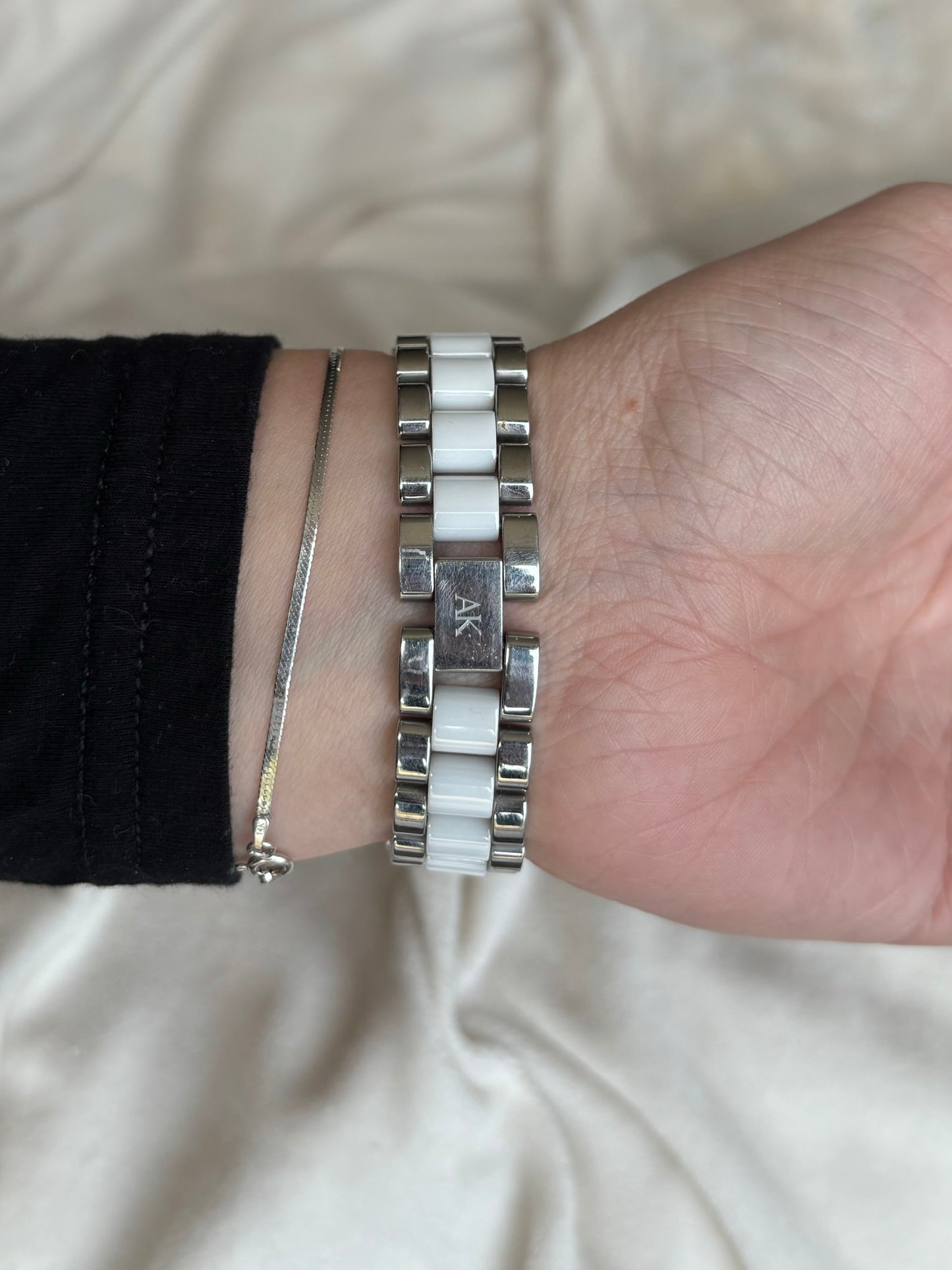 vintage anne klein pearl watch - working