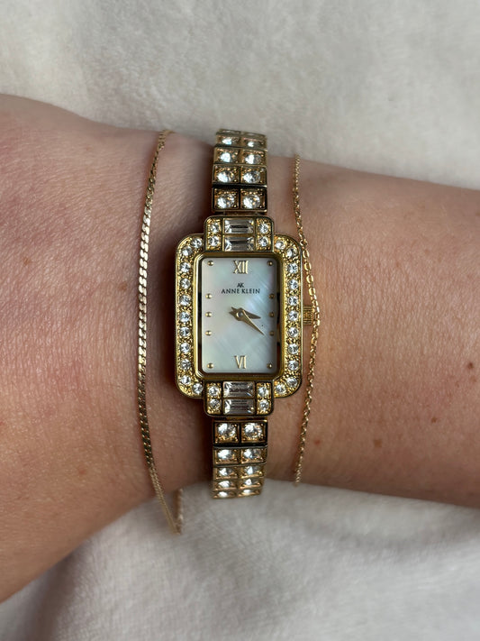 Mother-of-Pearl Gold Gem Watch - Working