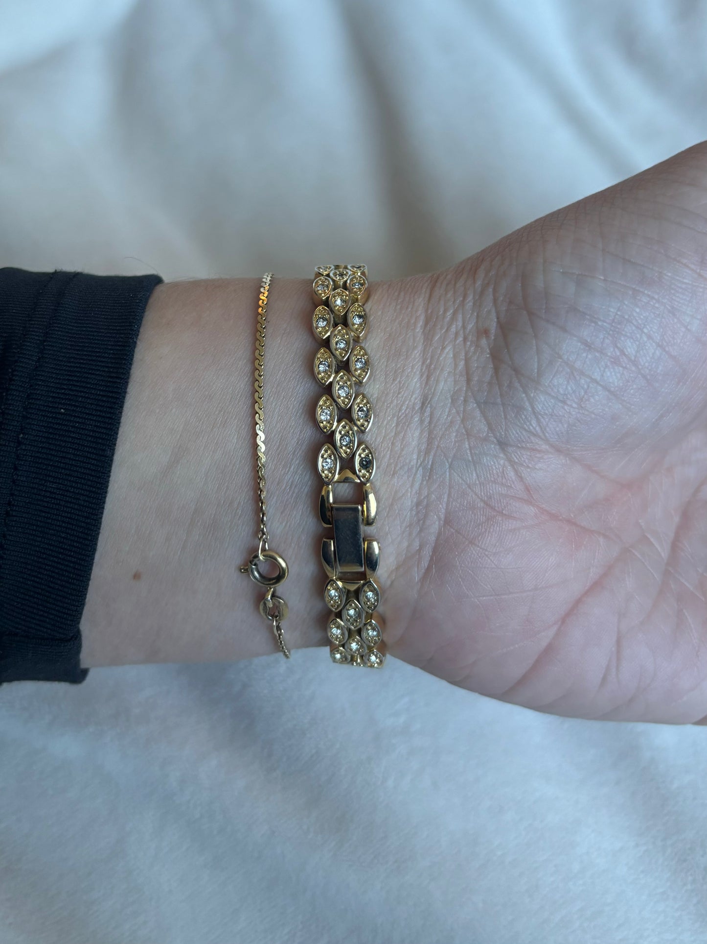 vintage ornate diamanté watch - working