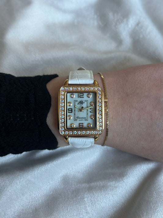 vintage coveted kirks folly leather band watch - working