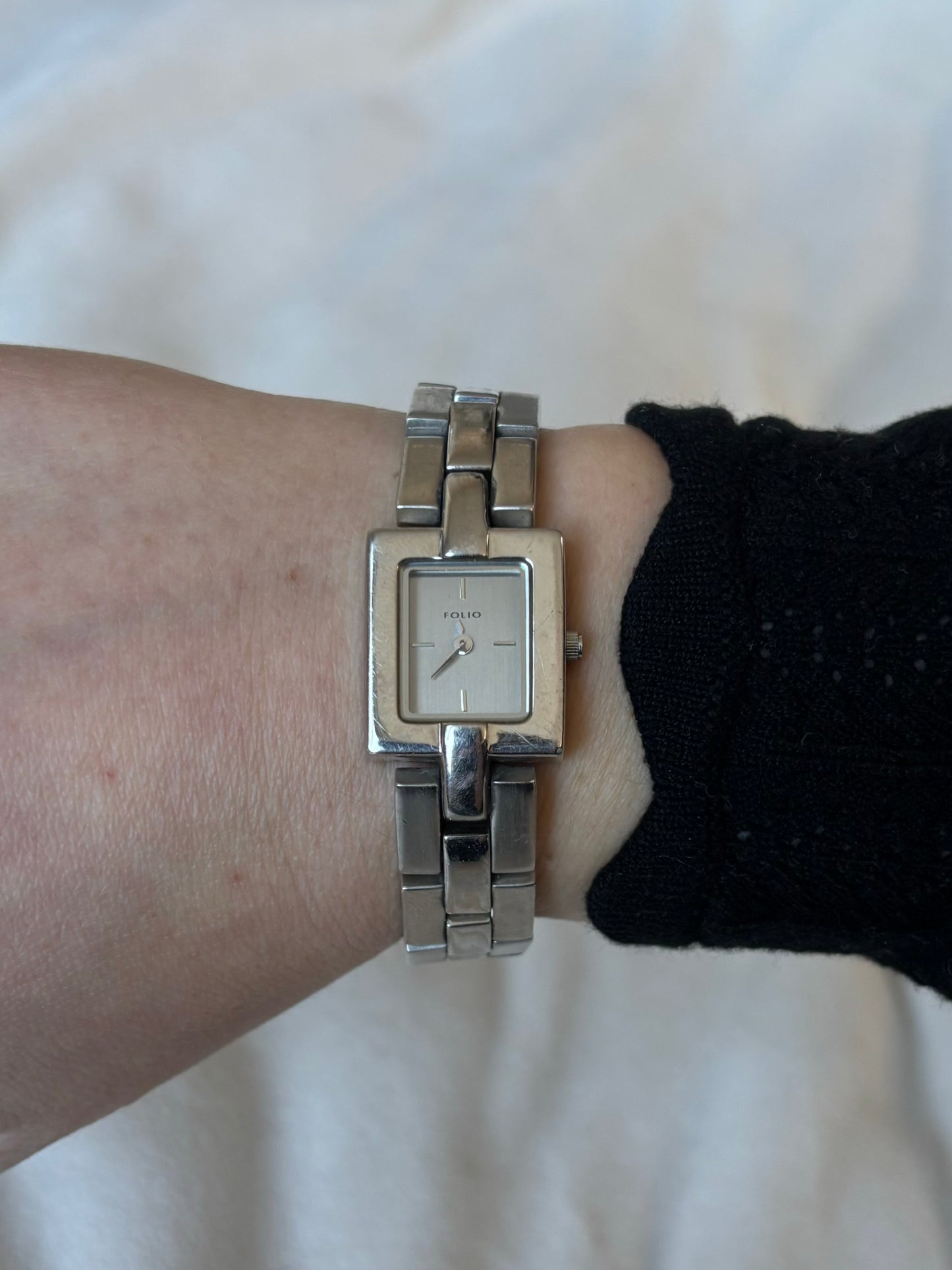vintage grey rectangle watch - working