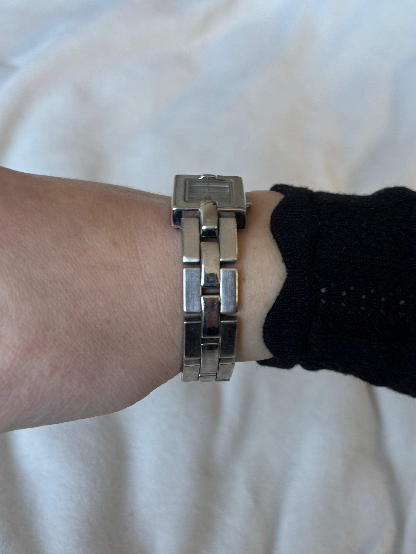 vintage grey rectangle watch - working
