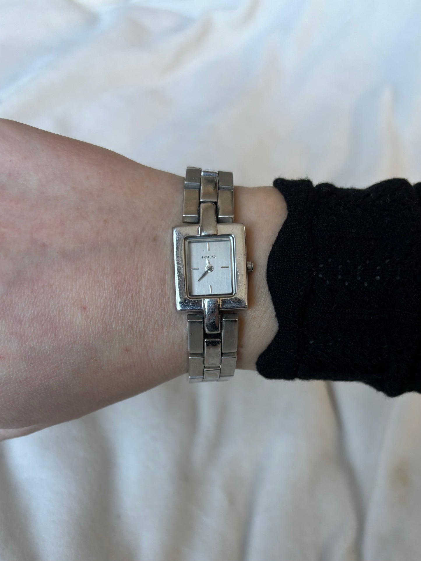 vintage grey rectangle watch - working