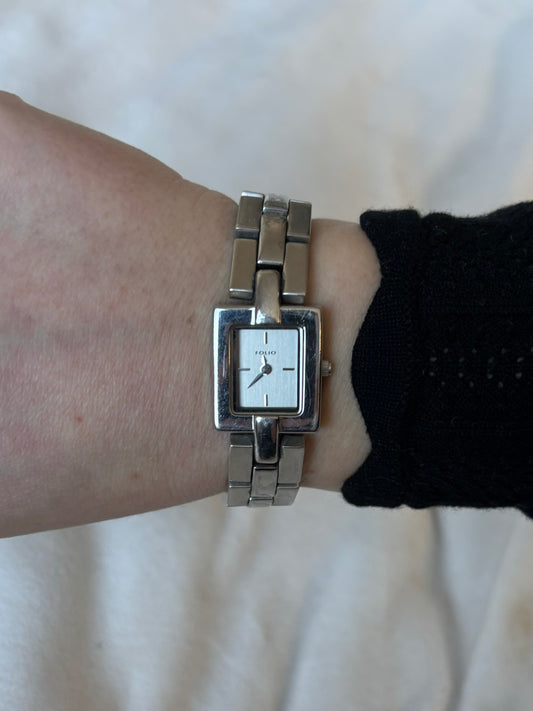 vintage grey rectangle watch - working