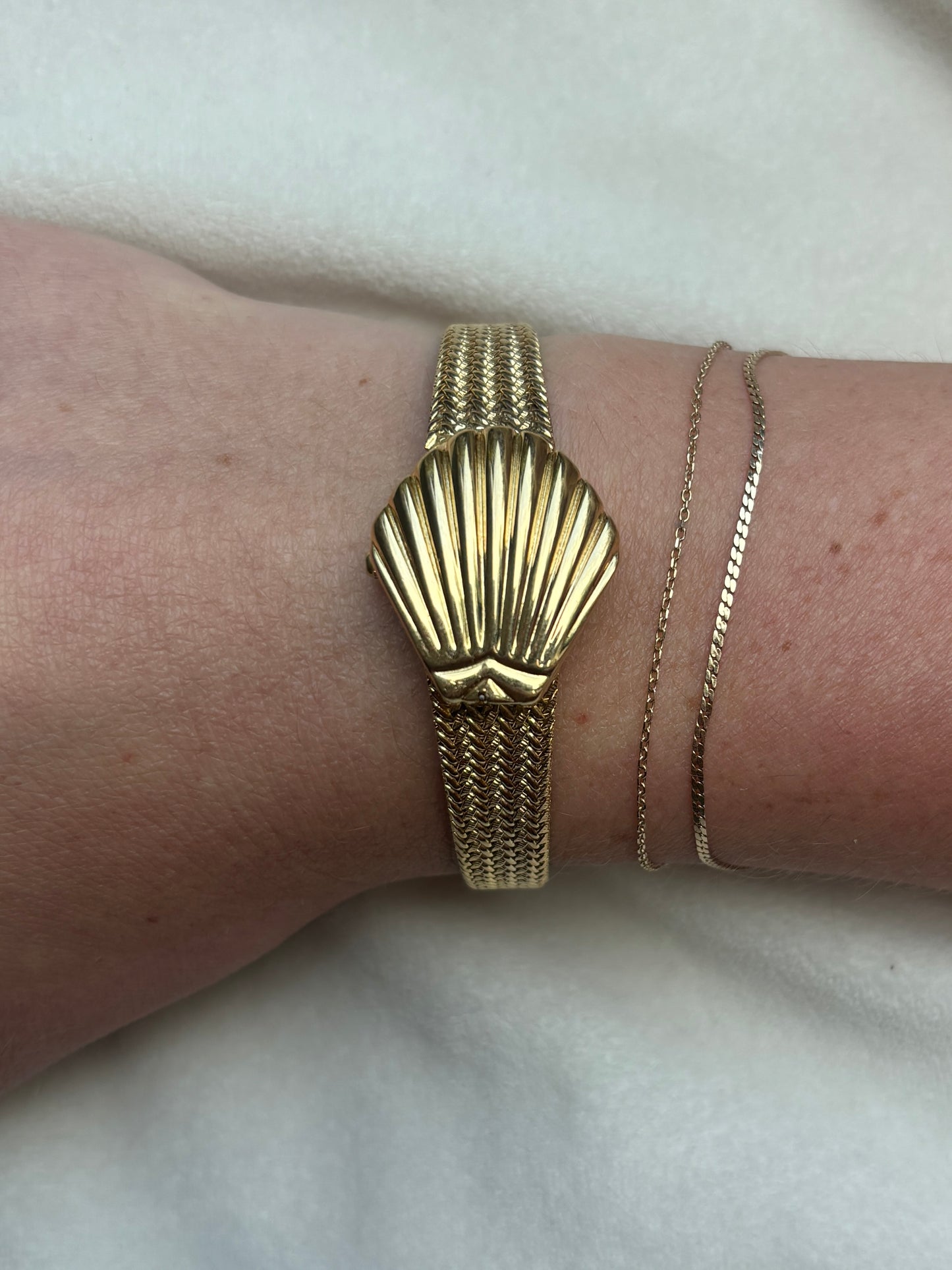 Rare Shell & Pearl Hidden Dial Watch - Working