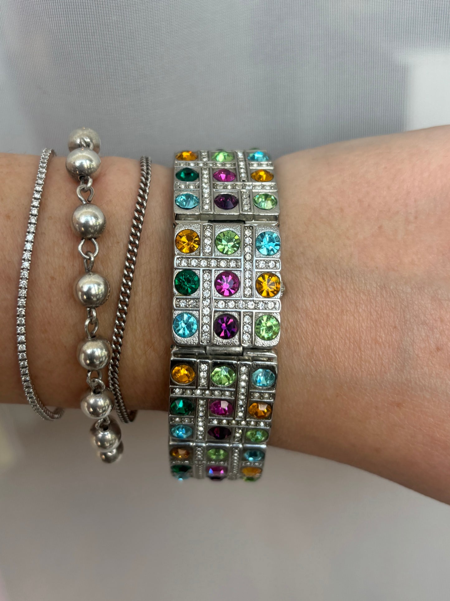 Rare Gem & Pearl Hidden Dial Watch by Suzanne Somers