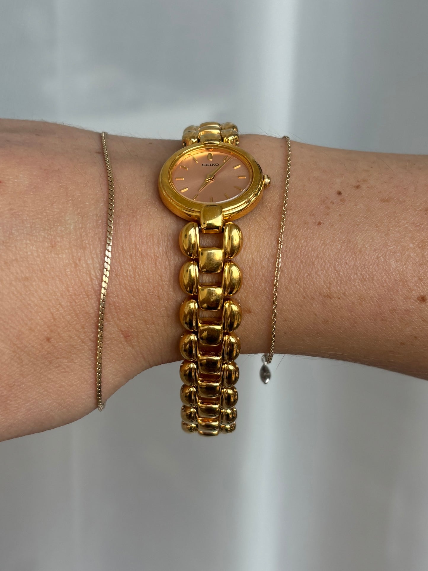 Rare 90s Gold-Plated Pink Dial Seiko - Working
