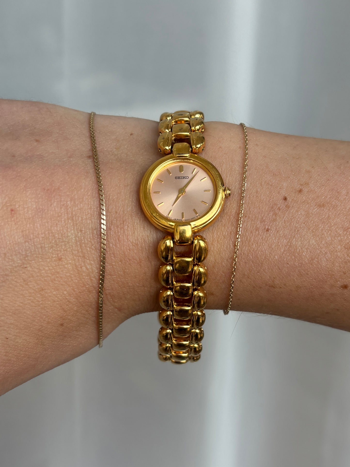 Rare 90s Gold-Plated Pink Dial Seiko - Working