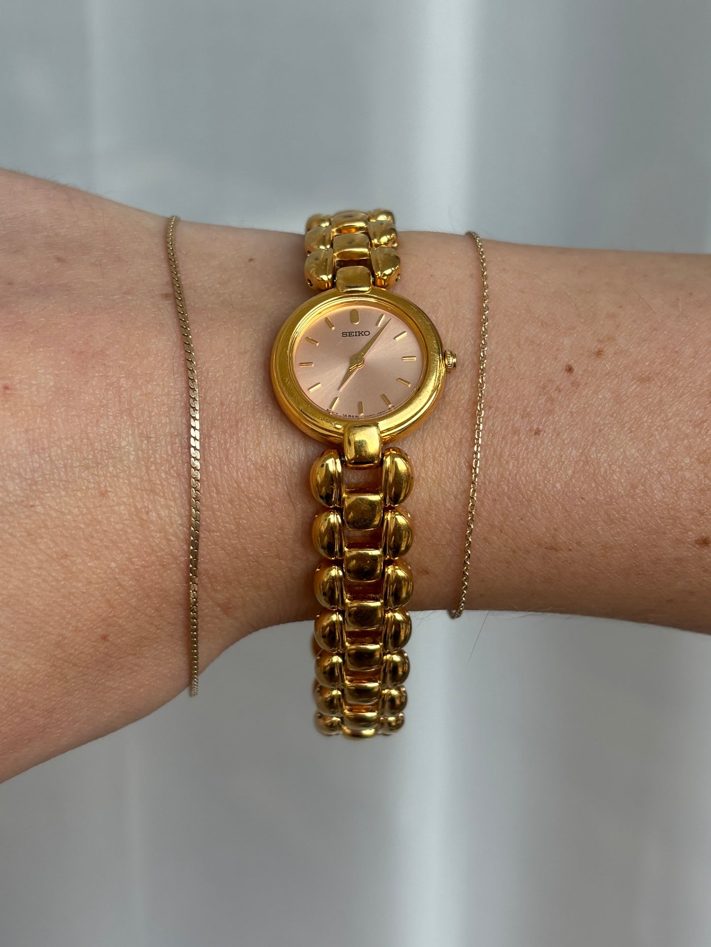 Rare 90s Gold-Plated Pink Dial Seiko - Working