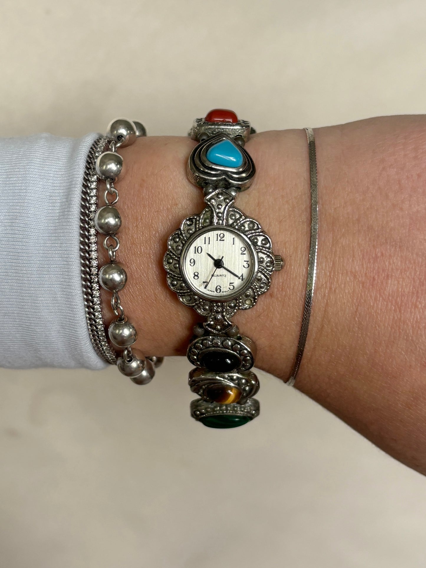Vintage Scarab-Style Heart Watch - Working
