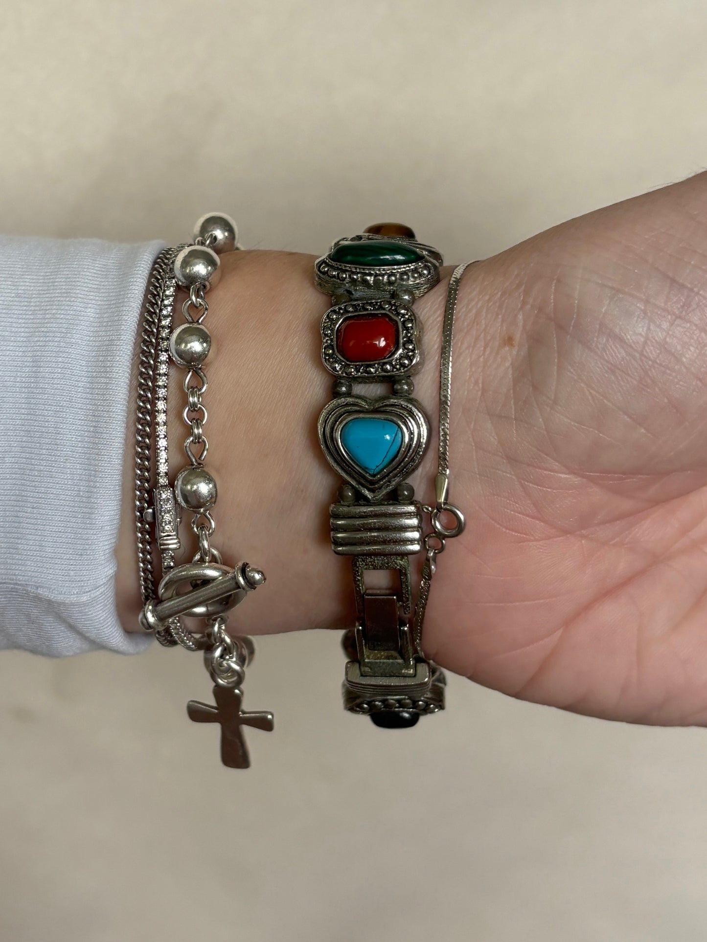 Vintage Scarab-Style Heart Watch - Working