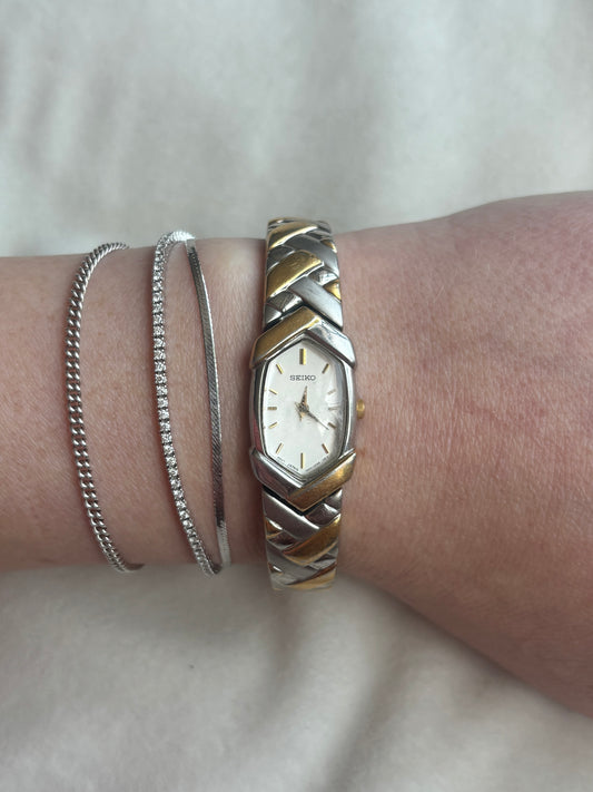 Vintage Two-Tone Braided Seiko - Working