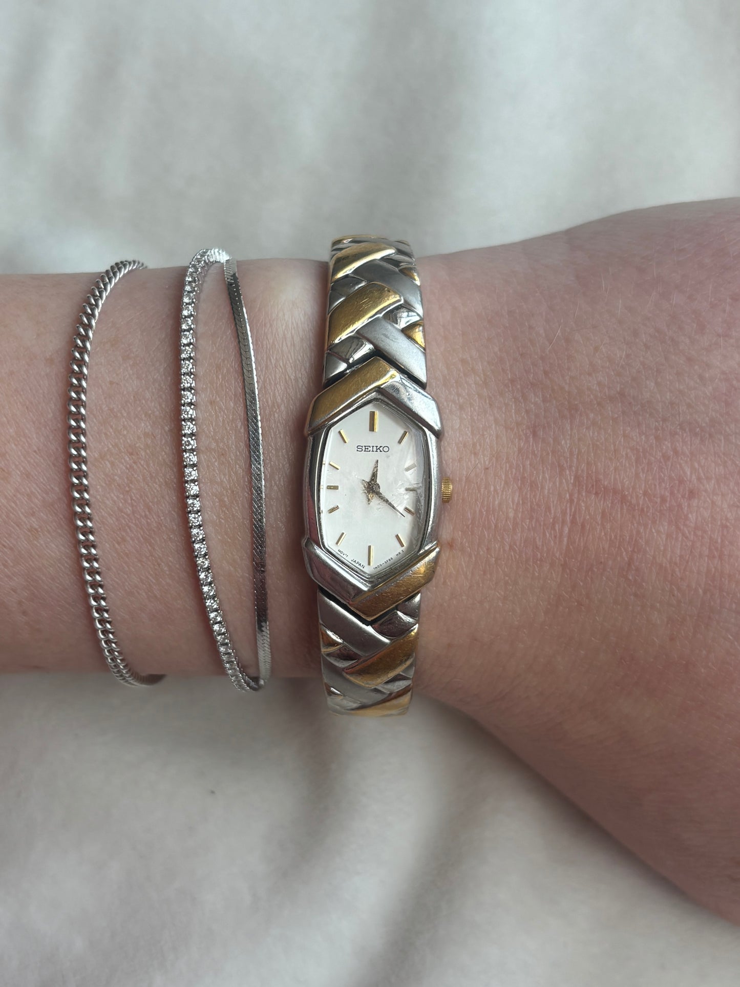 Vintage Two-Tone Braided Seiko - Working