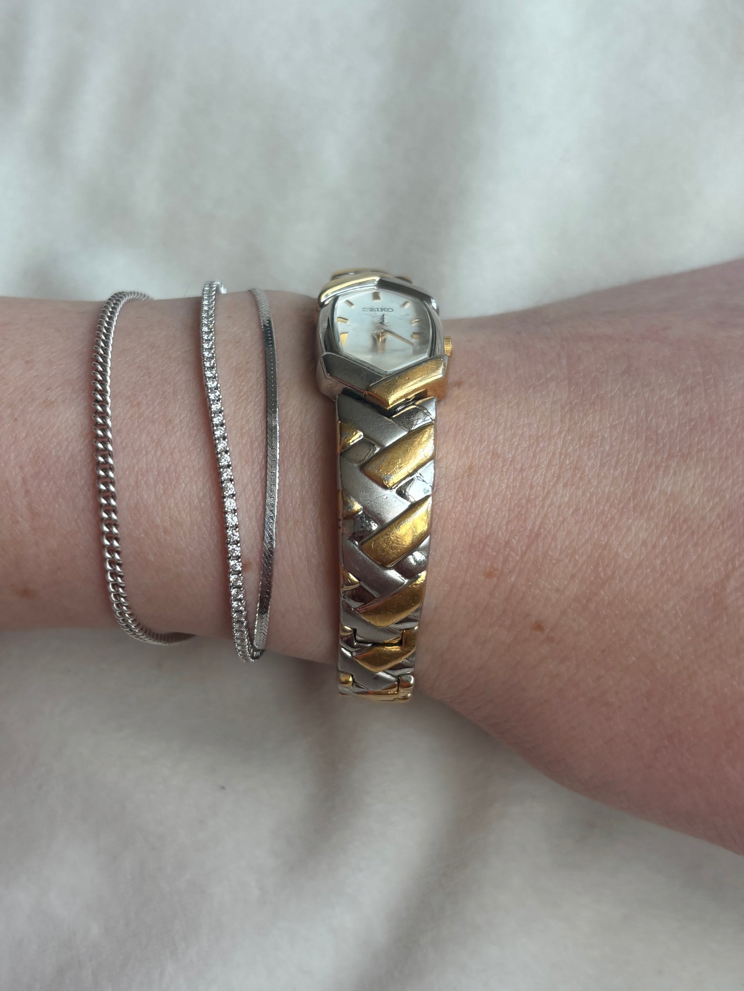 Vintage Two-Tone Braided Seiko - Working