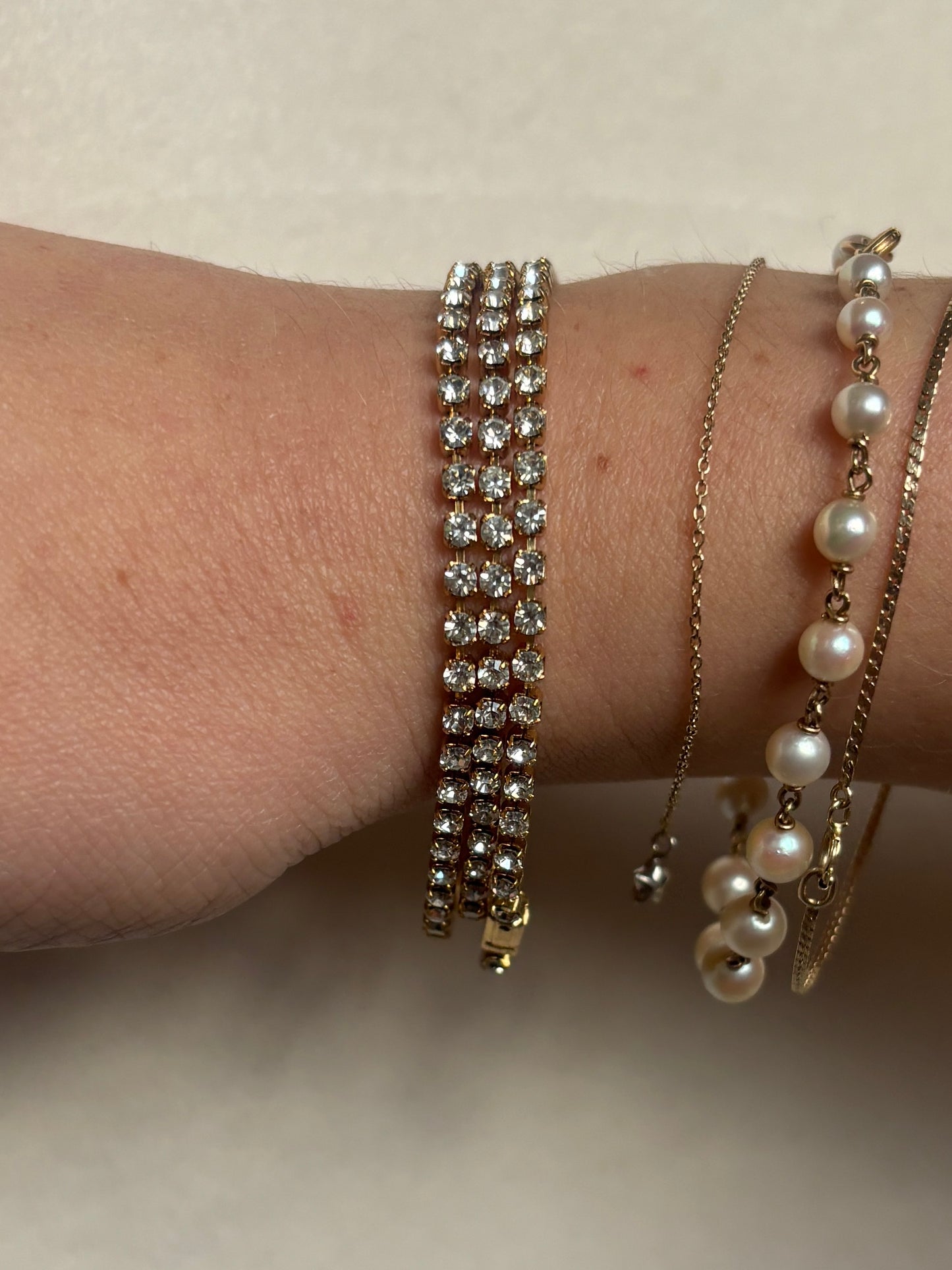 Vintage Gold Stacking Tennis Bracelet