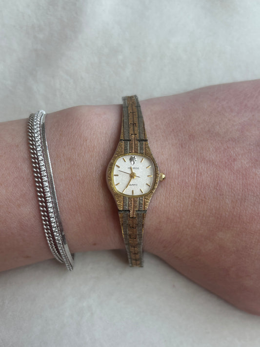 Rare Tri-Tone Dainty Helbros Watch - Working