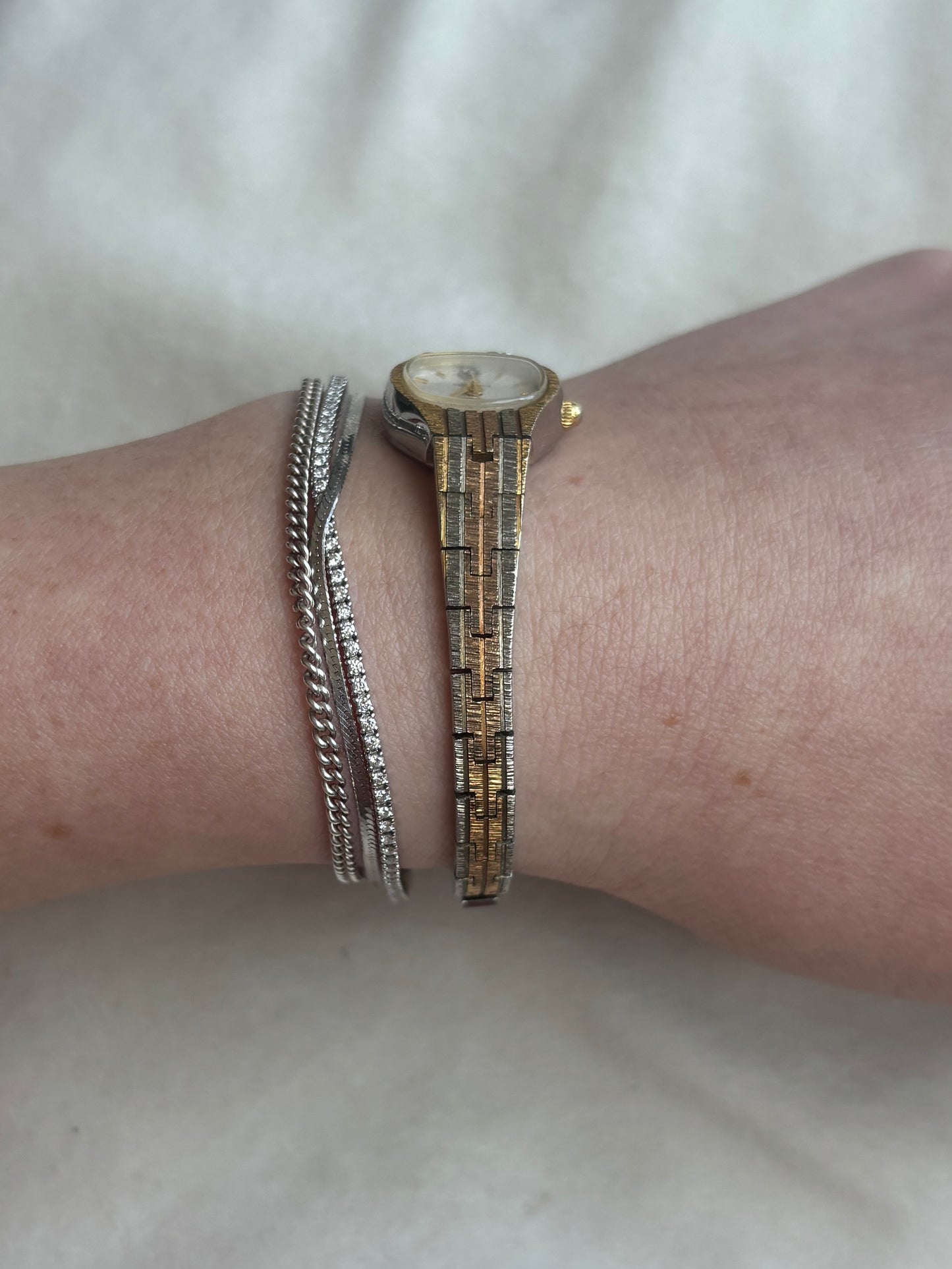 Rare Tri-Tone Dainty Helbros Watch - Working