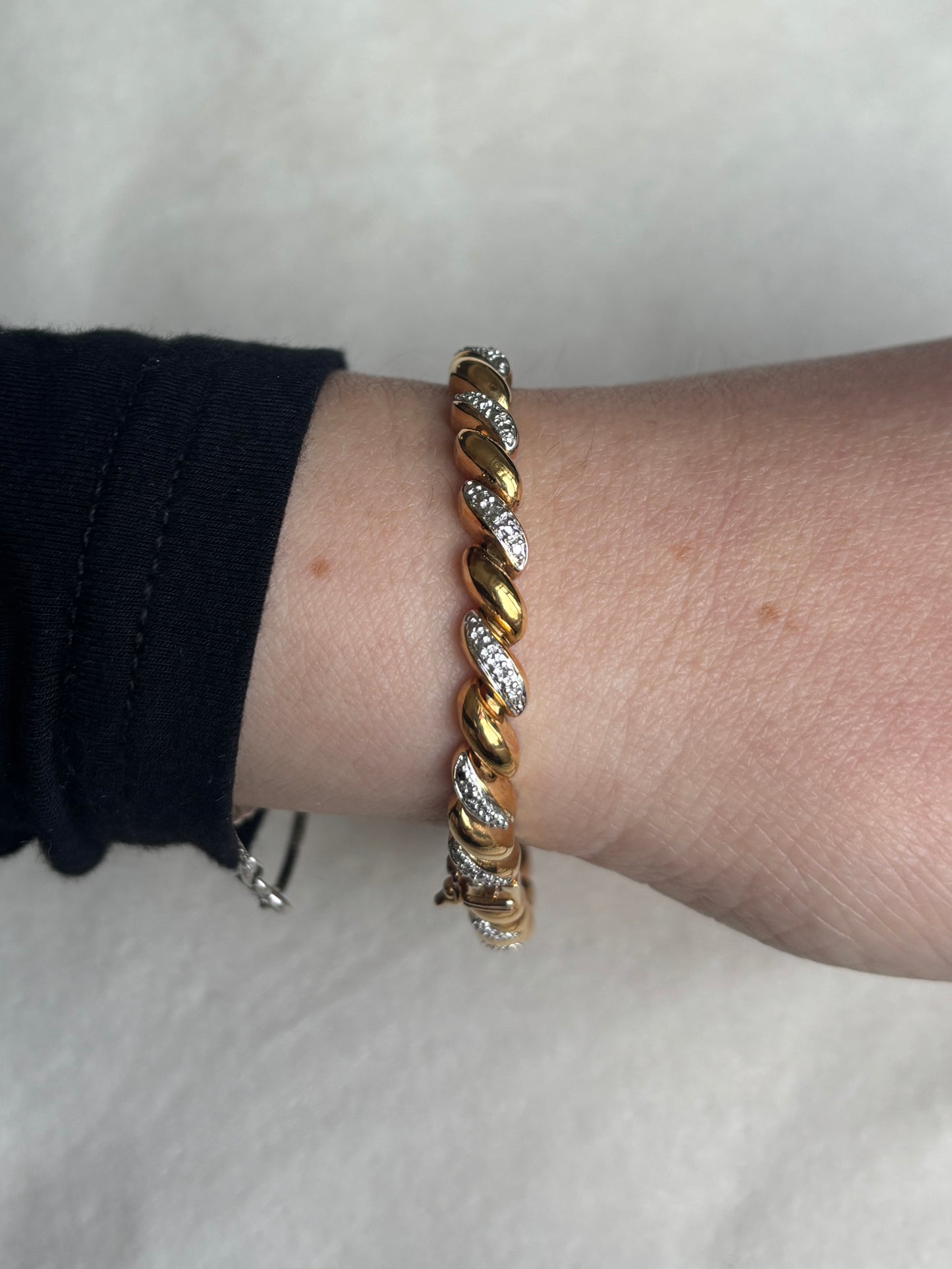 Dainty Vintage Gold over Sterling Stack Bracelet