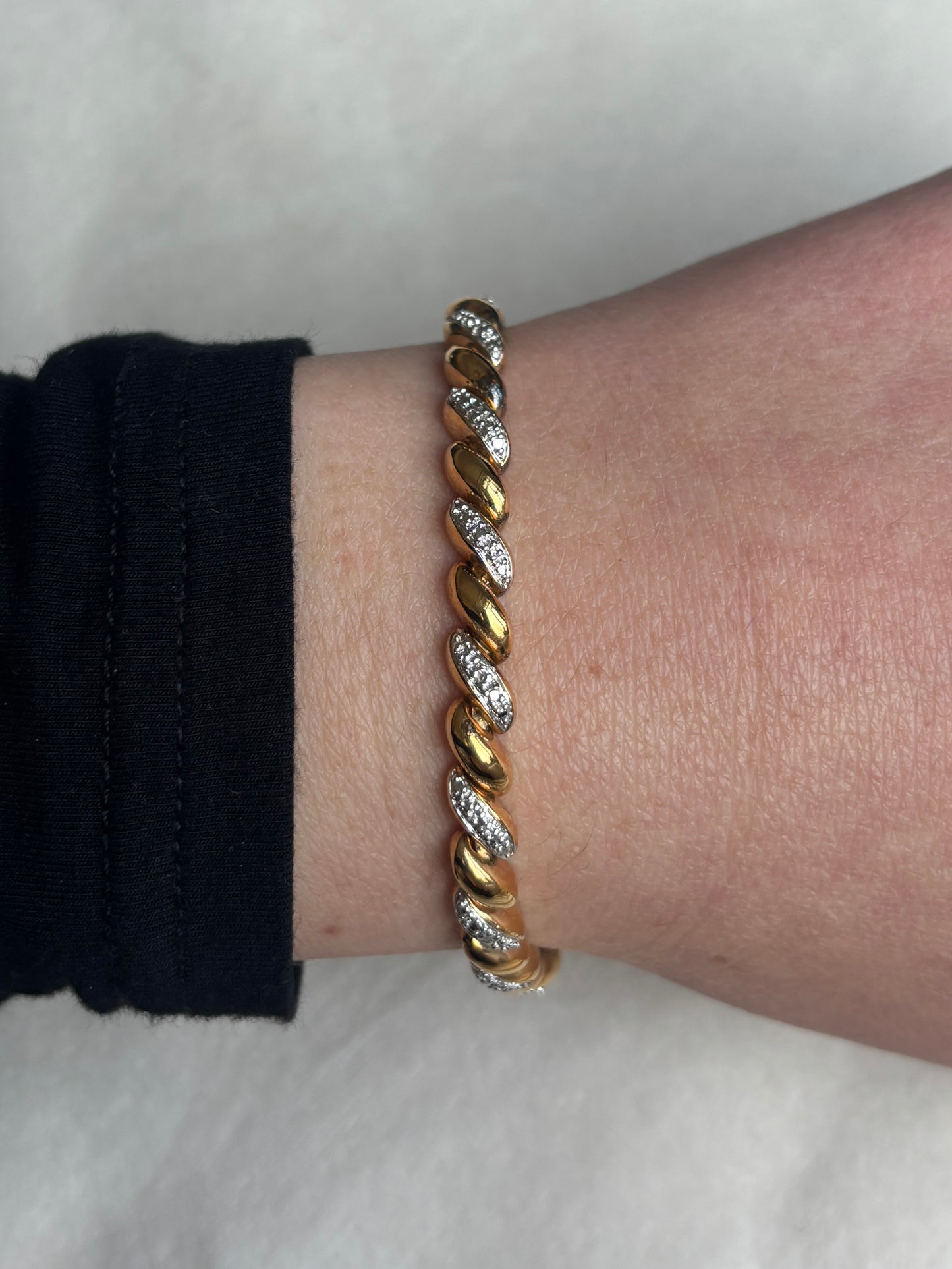 Dainty Vintage Gold over Sterling Stack Bracelet
