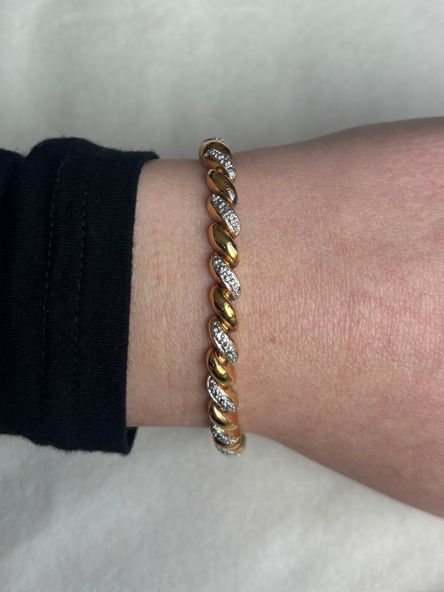 Dainty Vintage Gold over Sterling Stack Bracelet