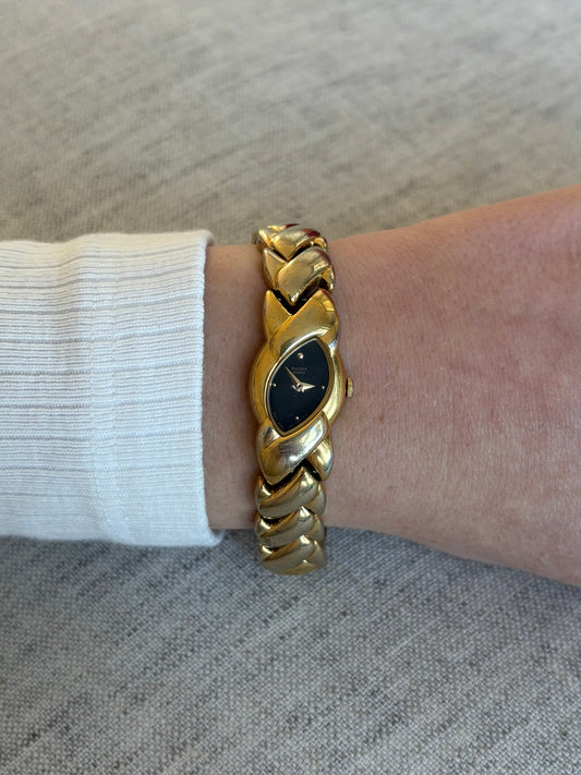 Vintage Dainty Gold Asymmetrical Watch - Working