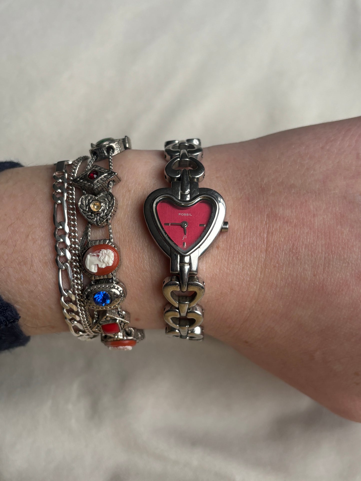 Vintage Red Heart Watch - Working