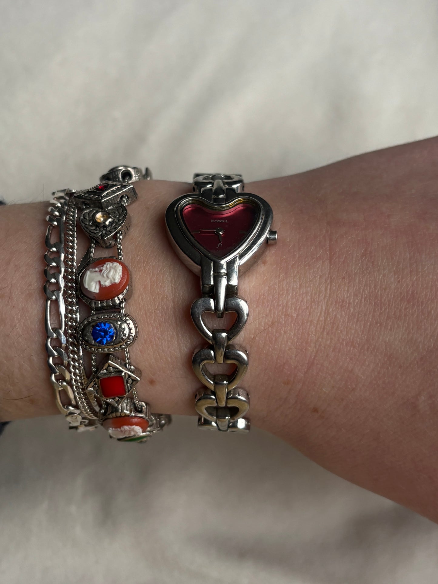 Vintage Red Heart Watch - Working