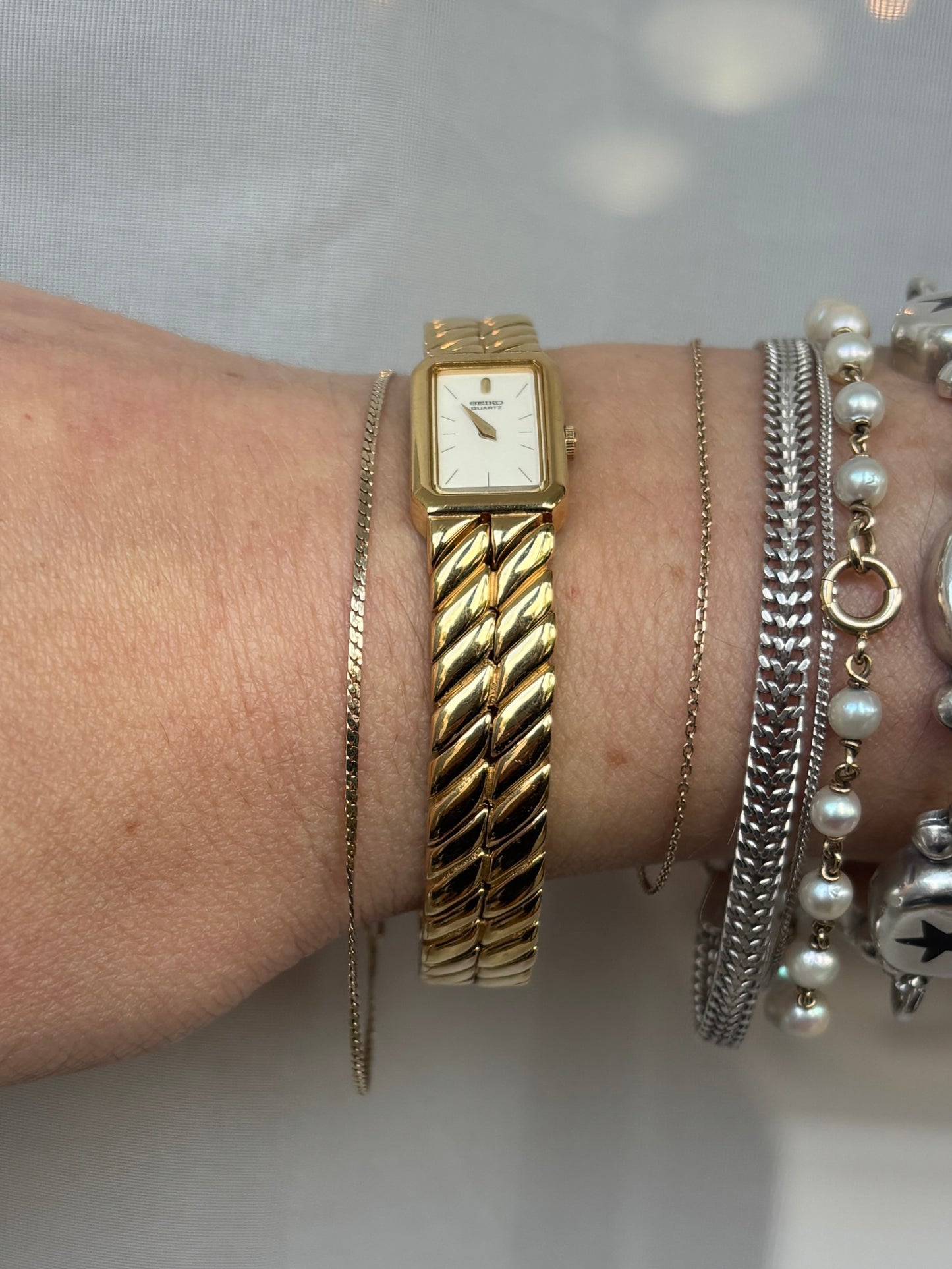 Rare Vintage Gold Plated Seiko Braid Watch - Working