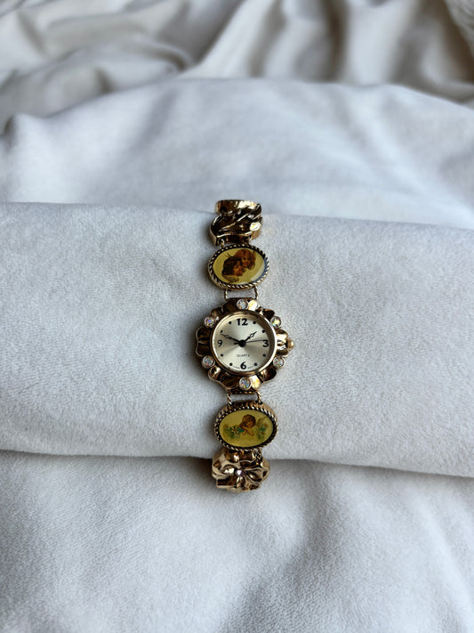 extremely rare gold angel watch - working