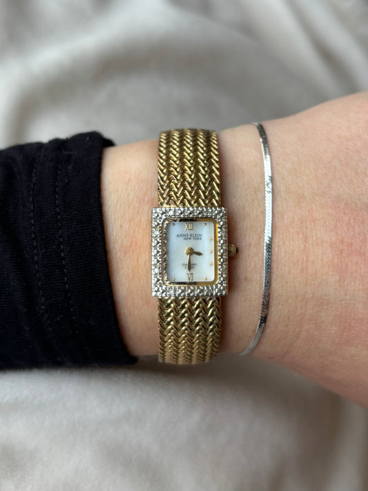 vintage dainty diamond anne klein watch