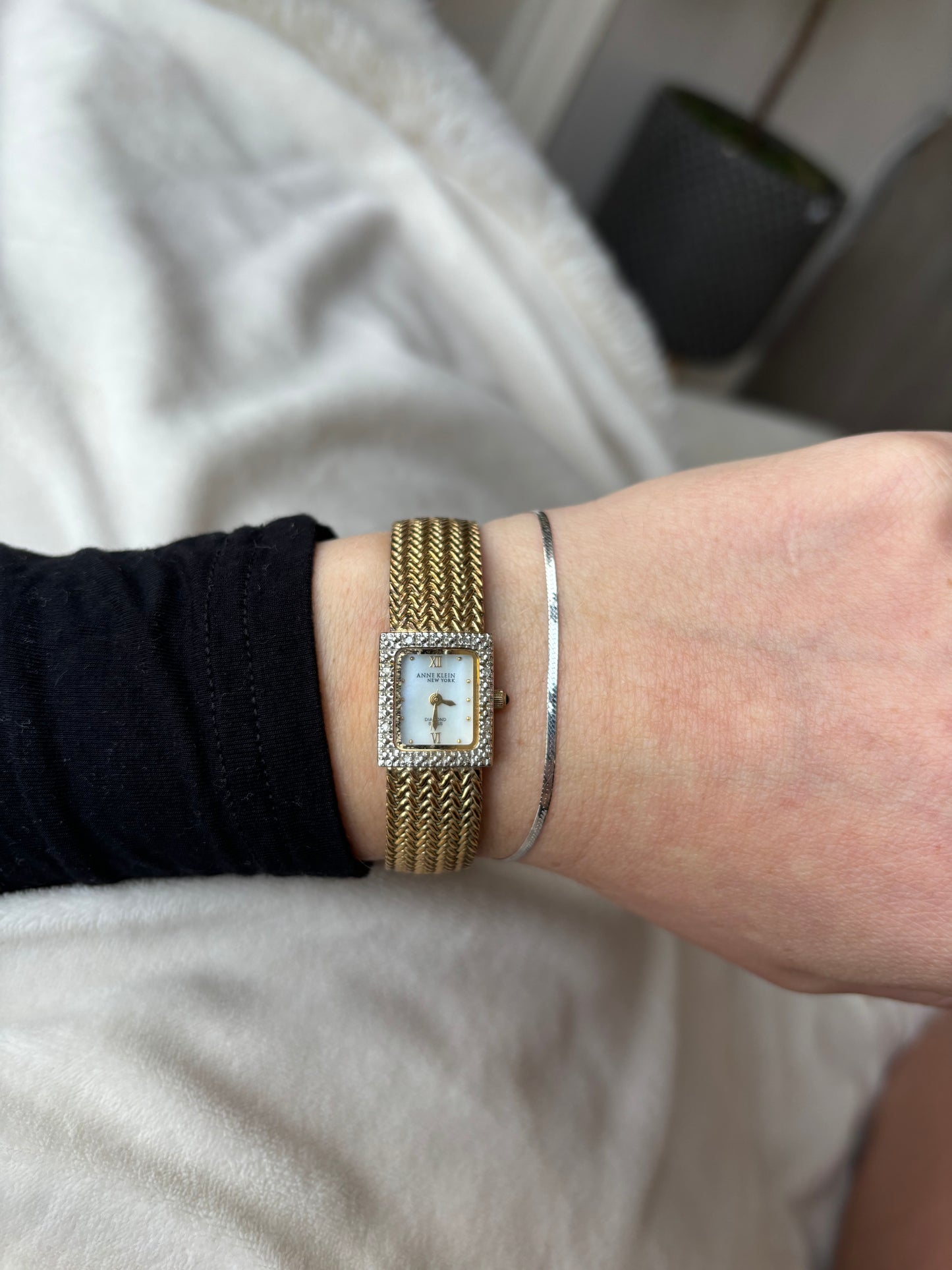 vintage dainty diamond anne klein watch