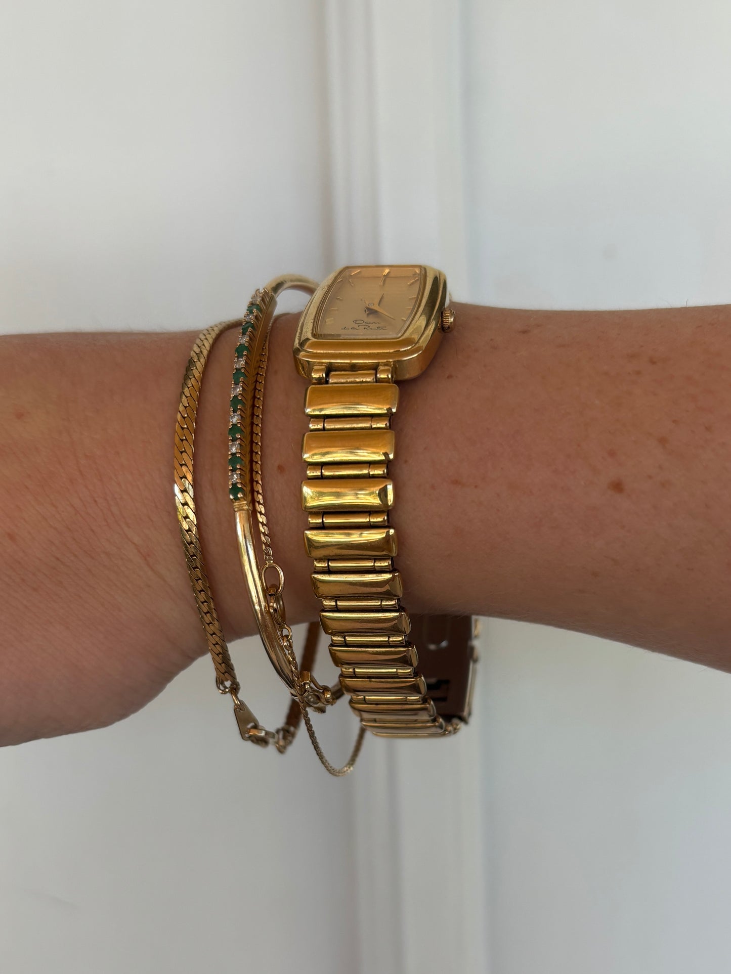 vintage Oscar de la Renta gold watch