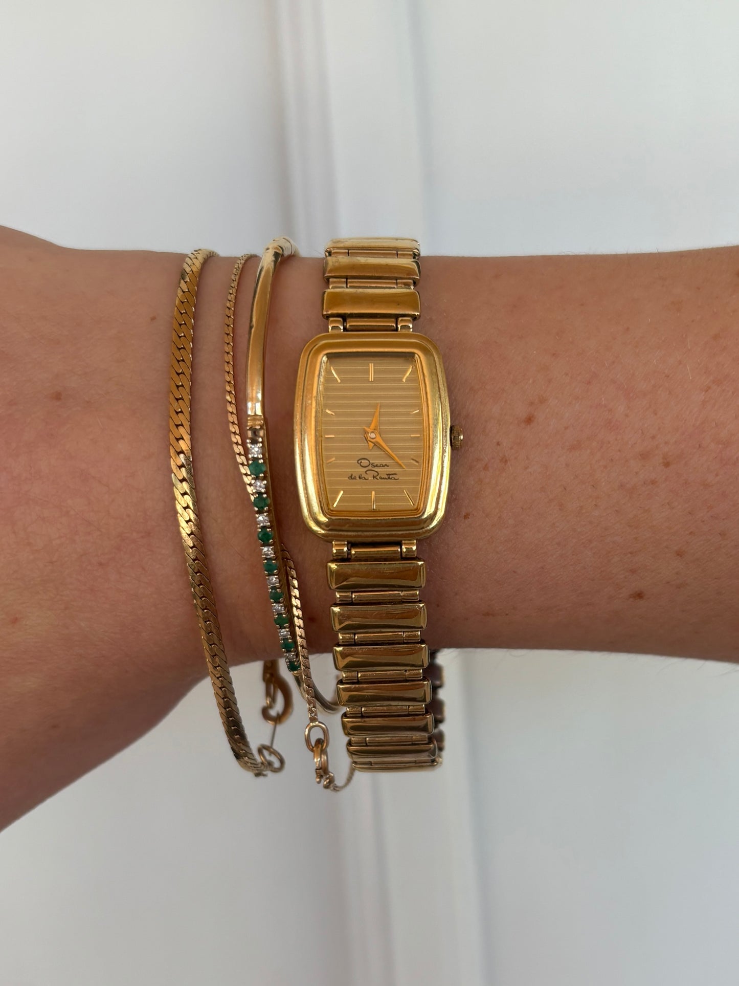 vintage Oscar de la Renta gold watch