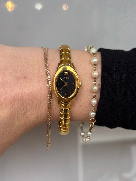 Dainty Black Dial Bulova - Working