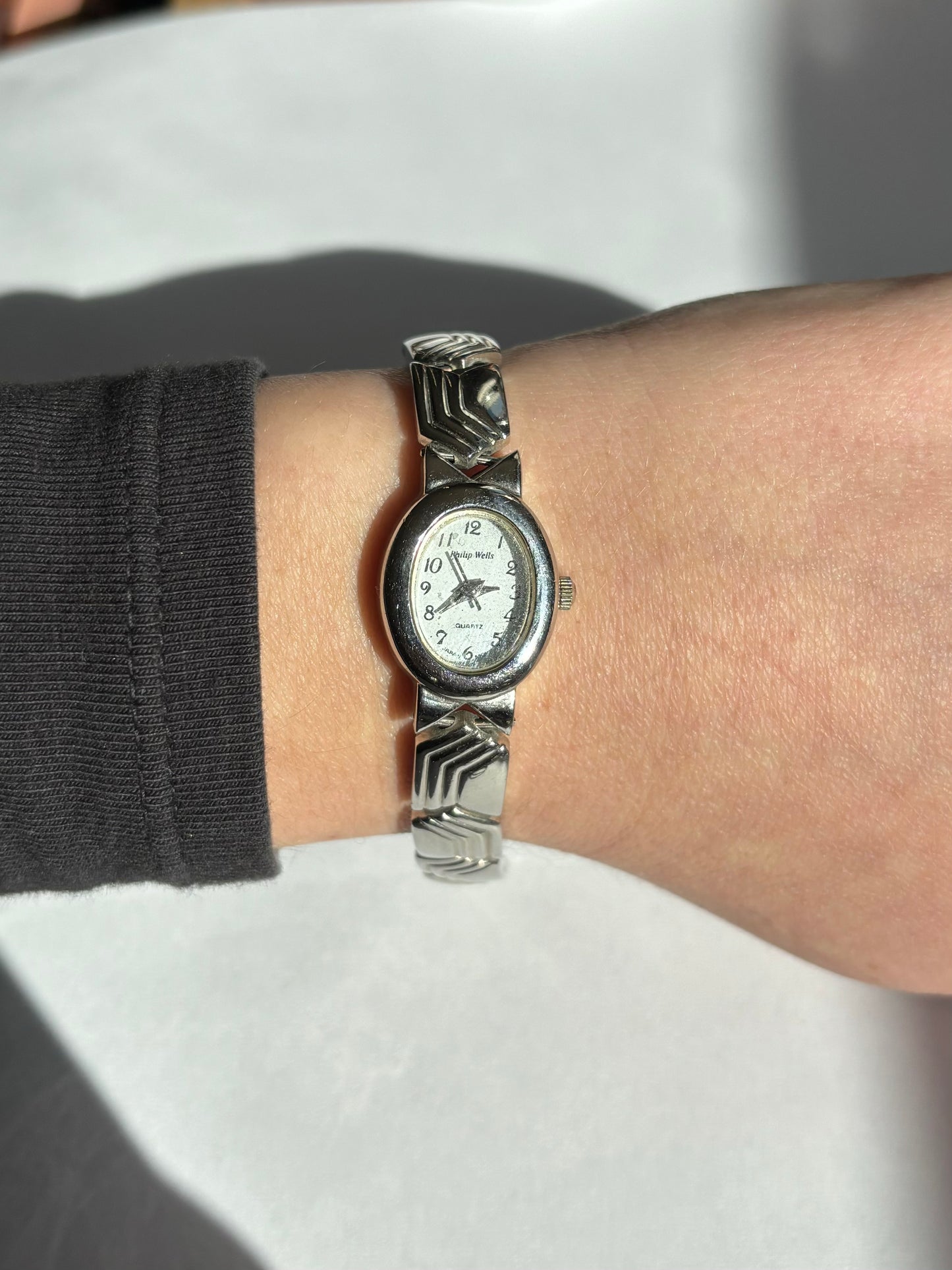 vintage silver detailed dainty watch