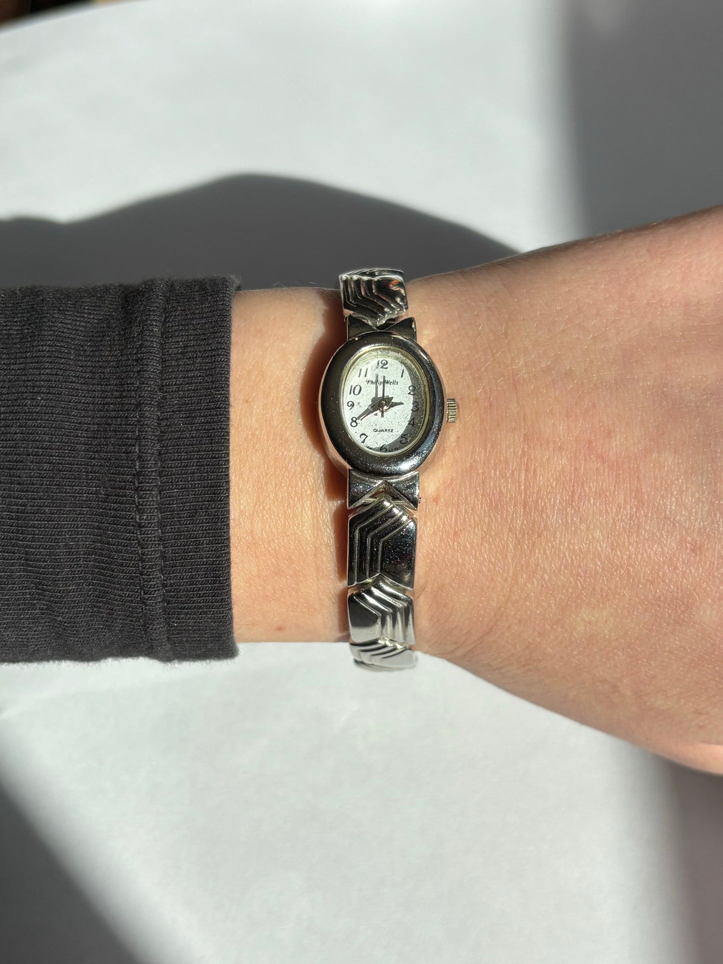 vintage silver detailed dainty watch