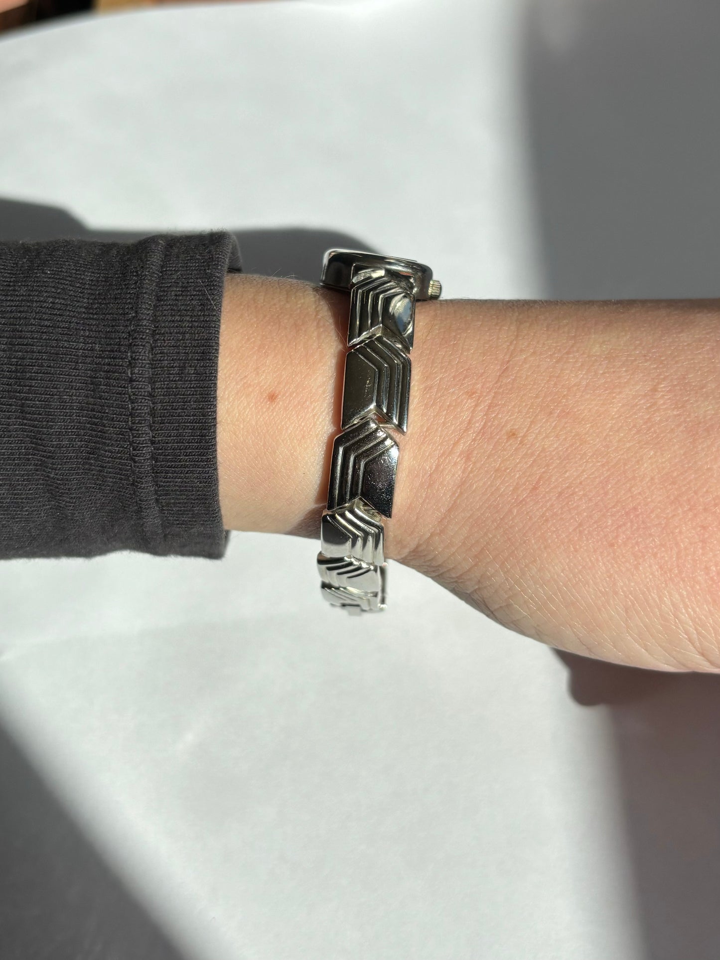 vintage silver detailed dainty watch