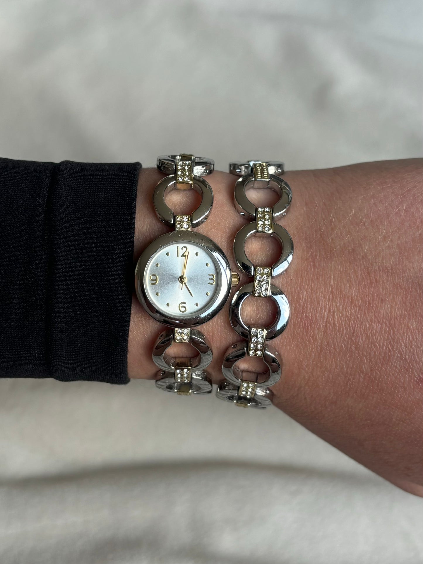 two-tone dainty vintage watch bundle- working