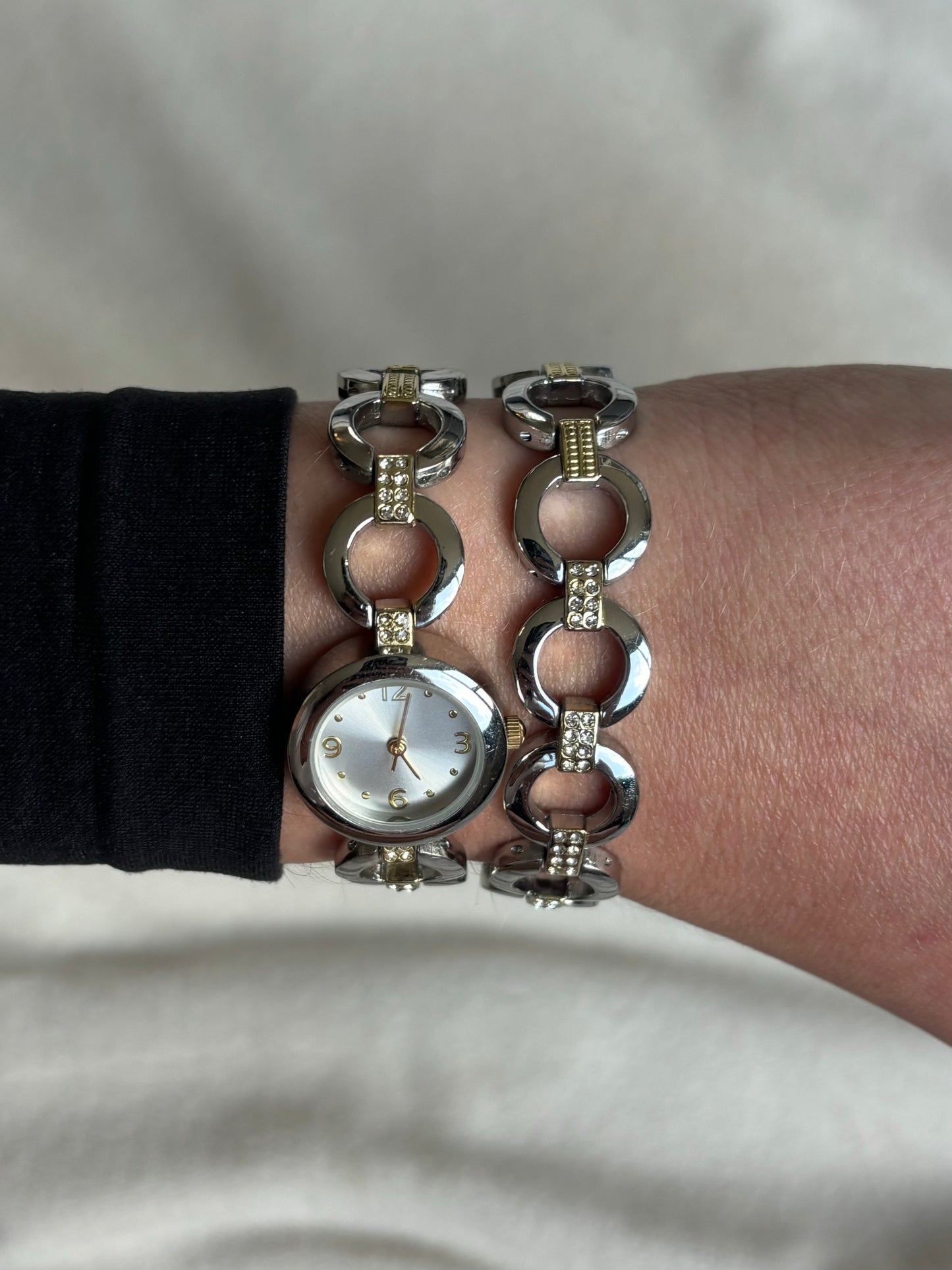 two-tone dainty vintage watch bundle- working