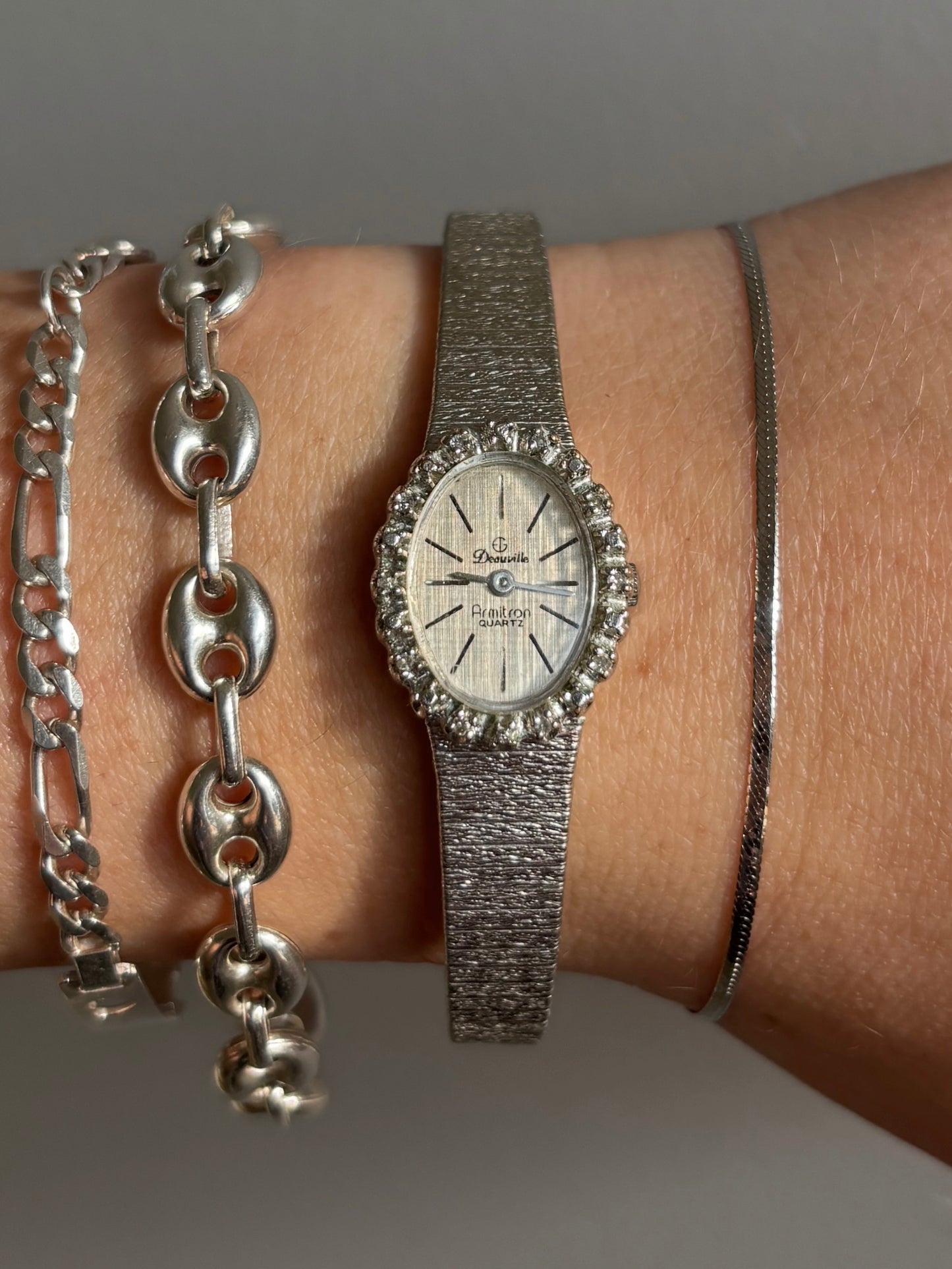 dainty vintage diamond deauville watch