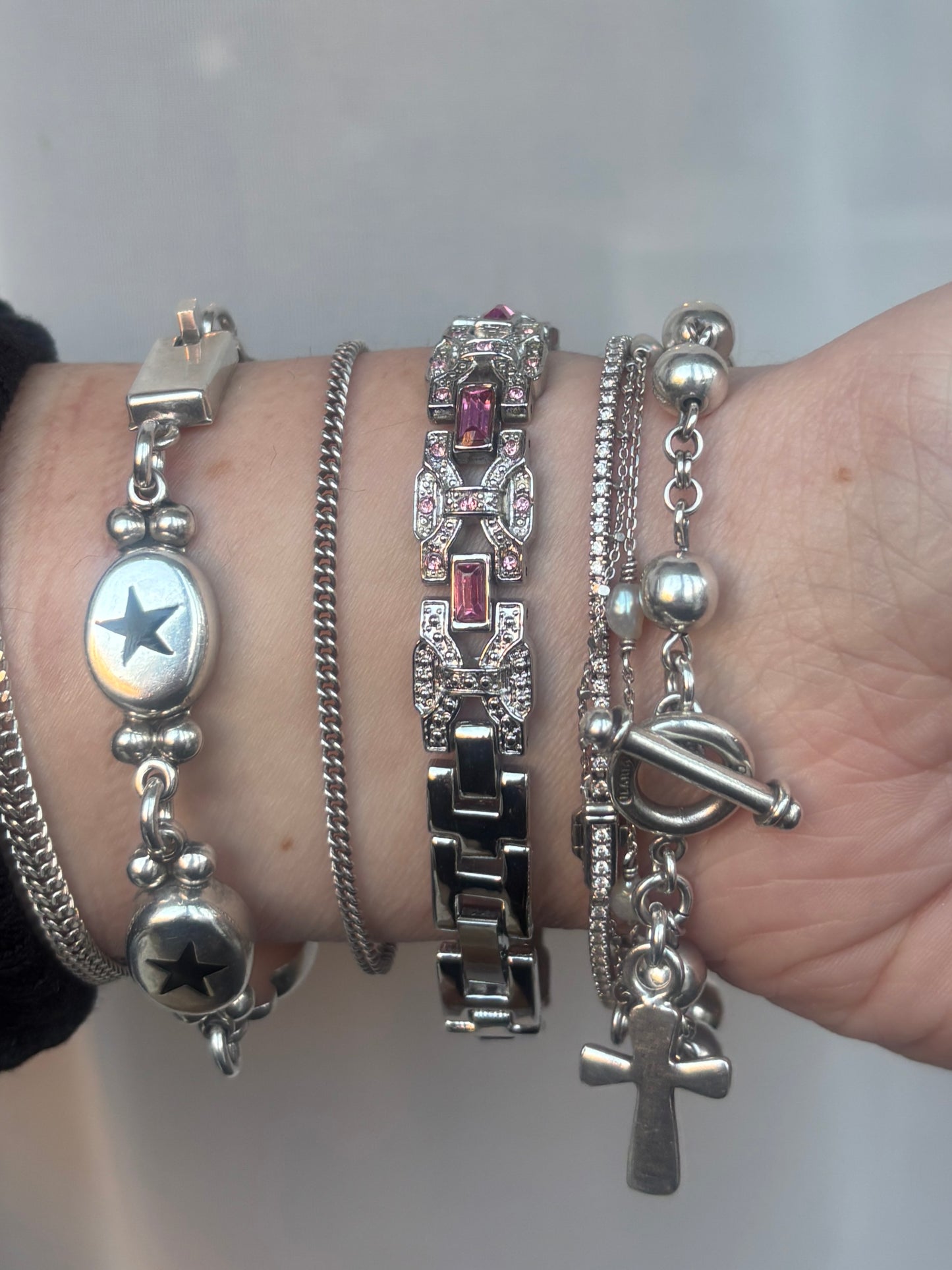 Ornate Pink & Pearl Gruen Watch - Working