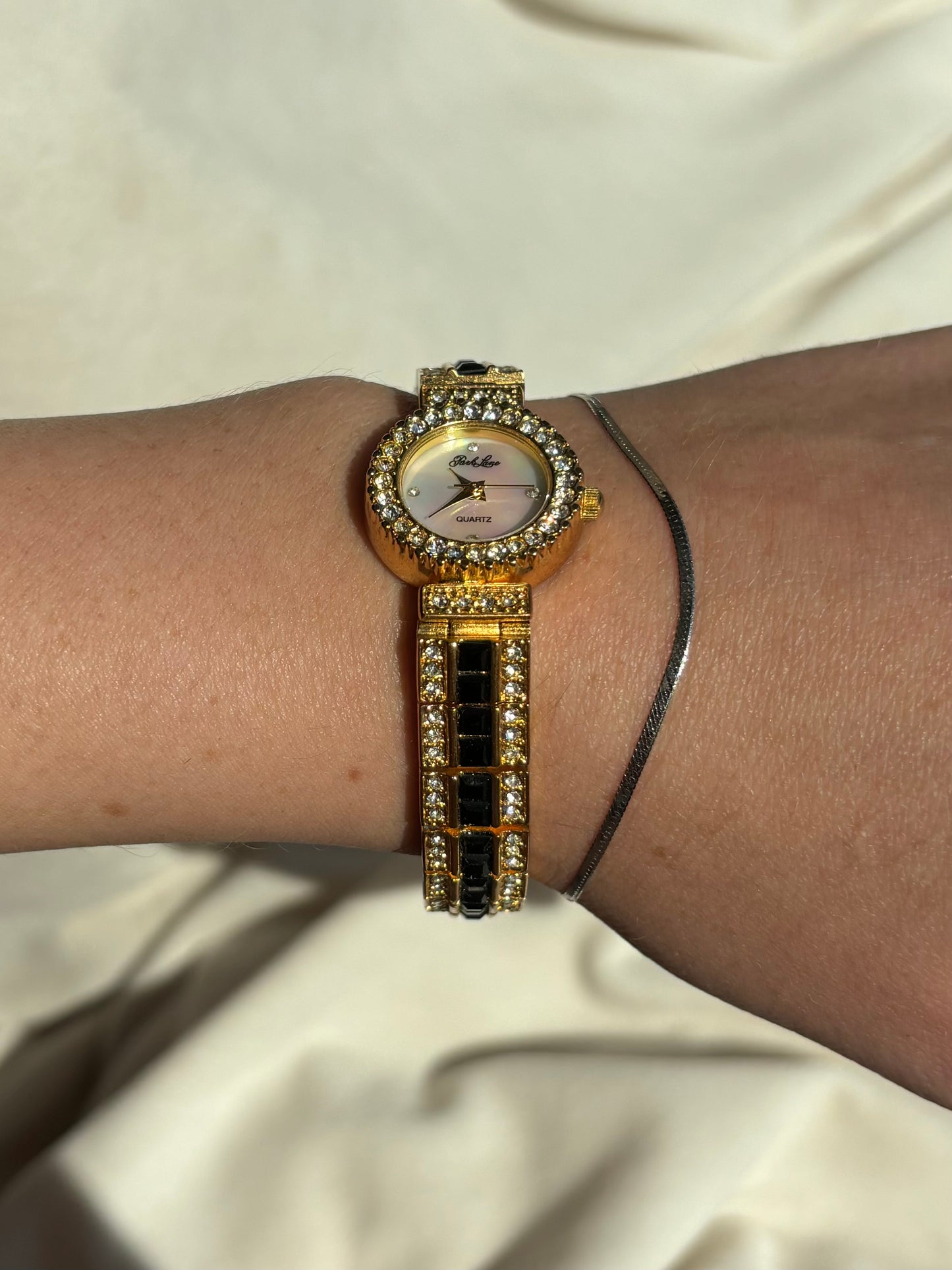 rare vintage gold and black cocktail watch - working