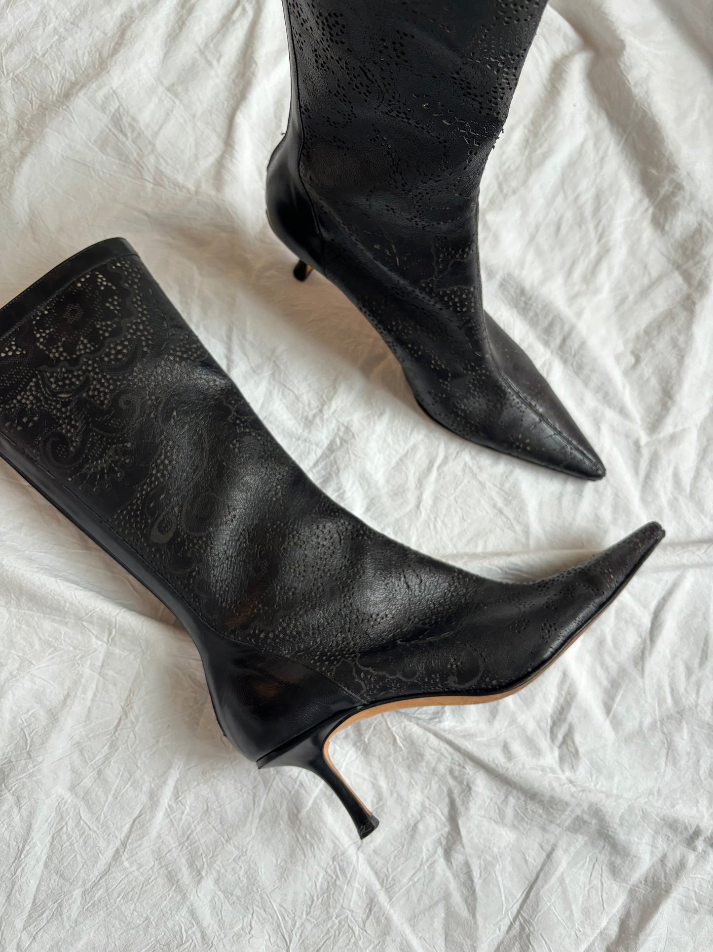 Authentic 90s Laser-Cut Jimmy Choo Boots