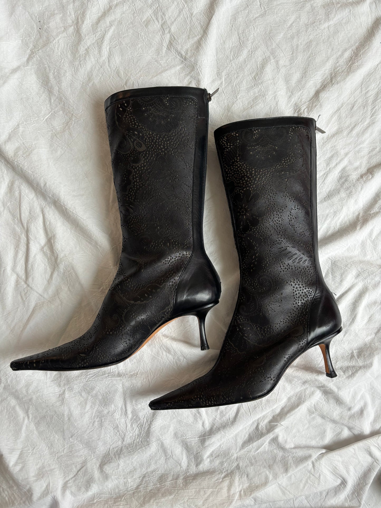 Authentic 90s Laser-Cut Jimmy Choo Boots