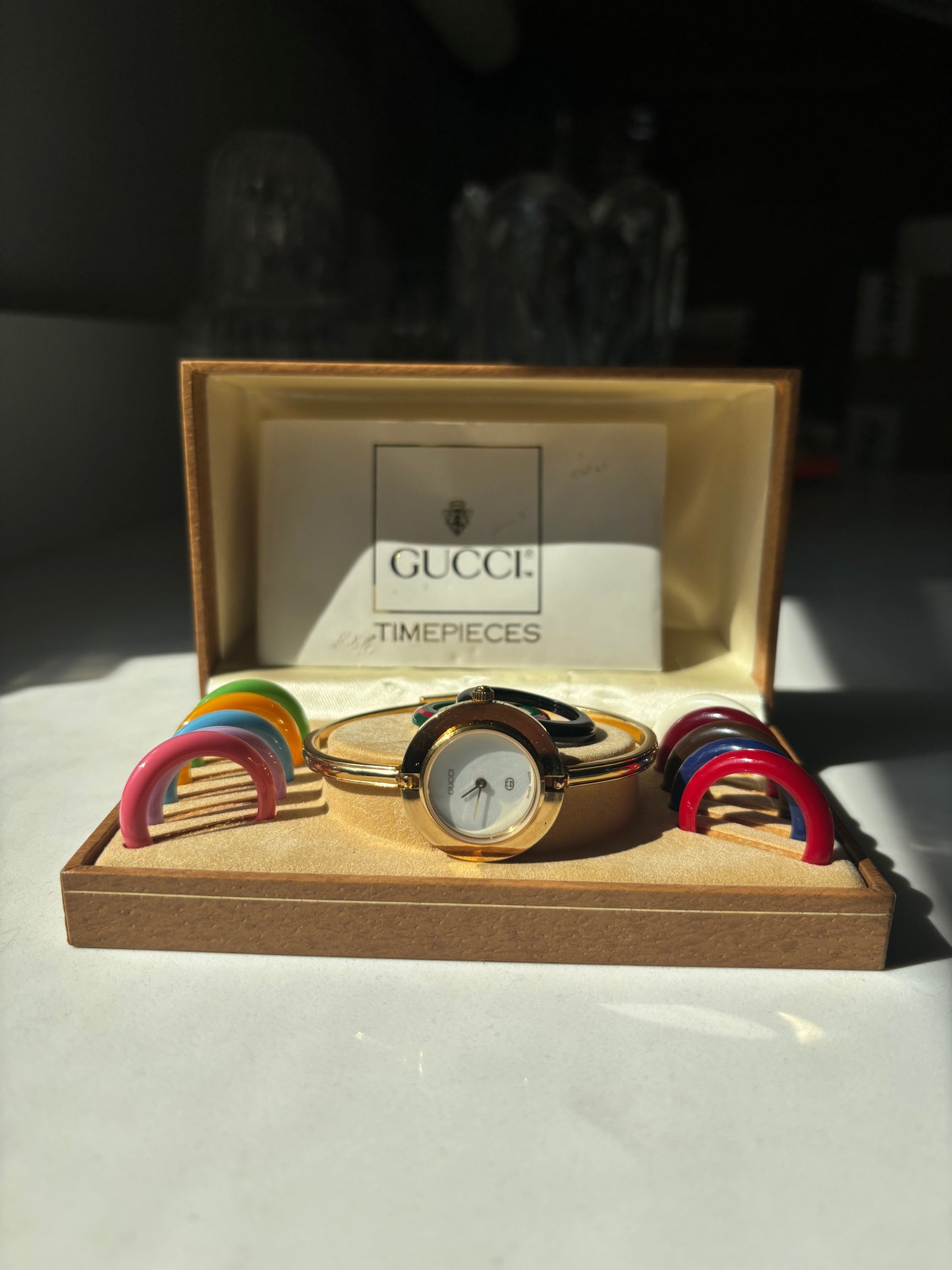 authentic Gucci interchangeable bezel watch - deadstock in original box