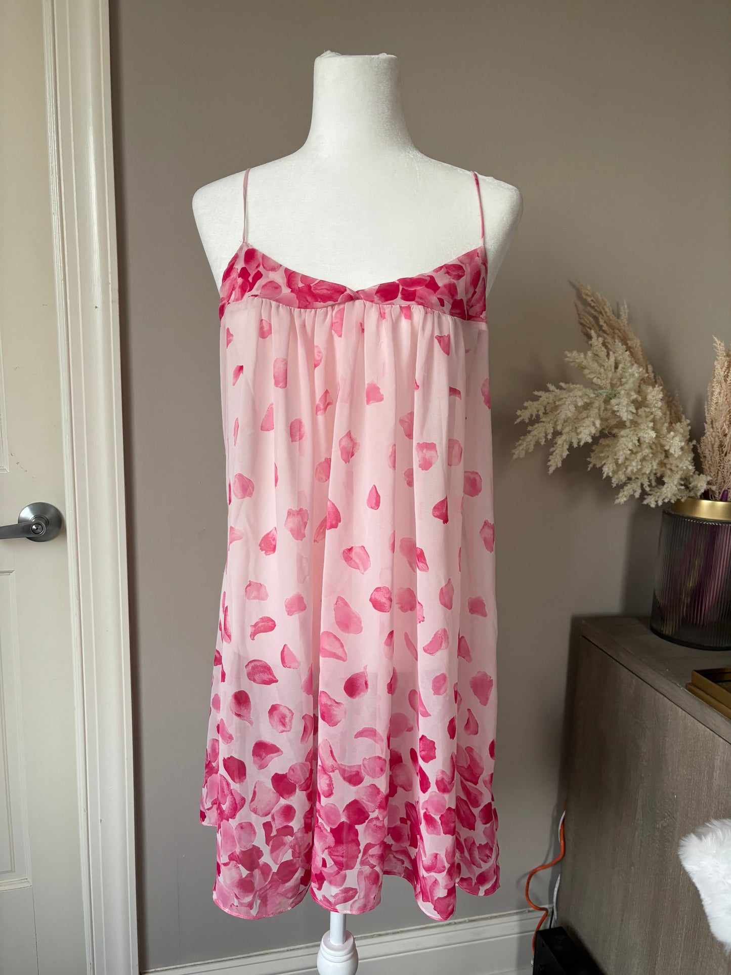 vintage oscar de la renta rose petal slip dress