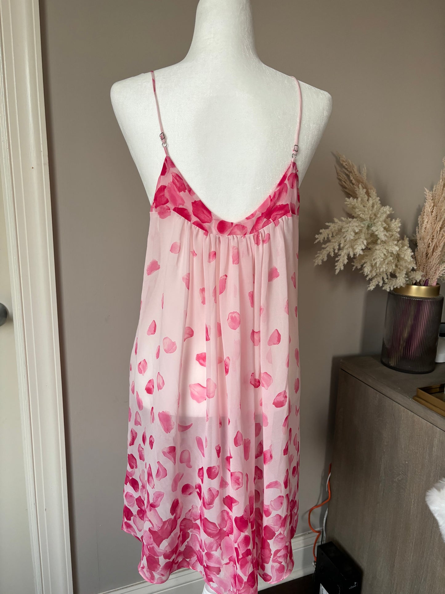 vintage oscar de la renta rose petal slip dress