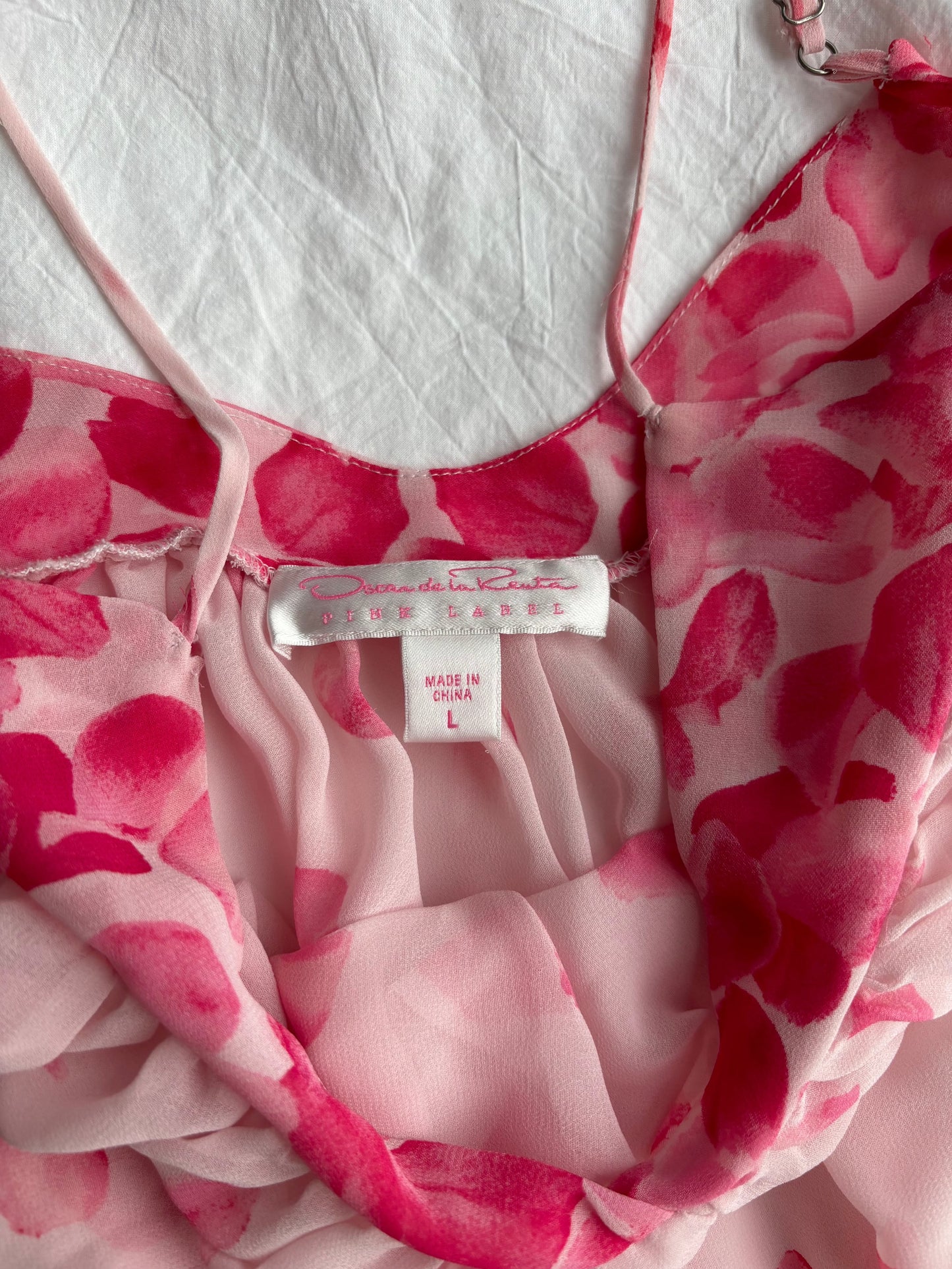 vintage oscar de la renta rose petal slip dress