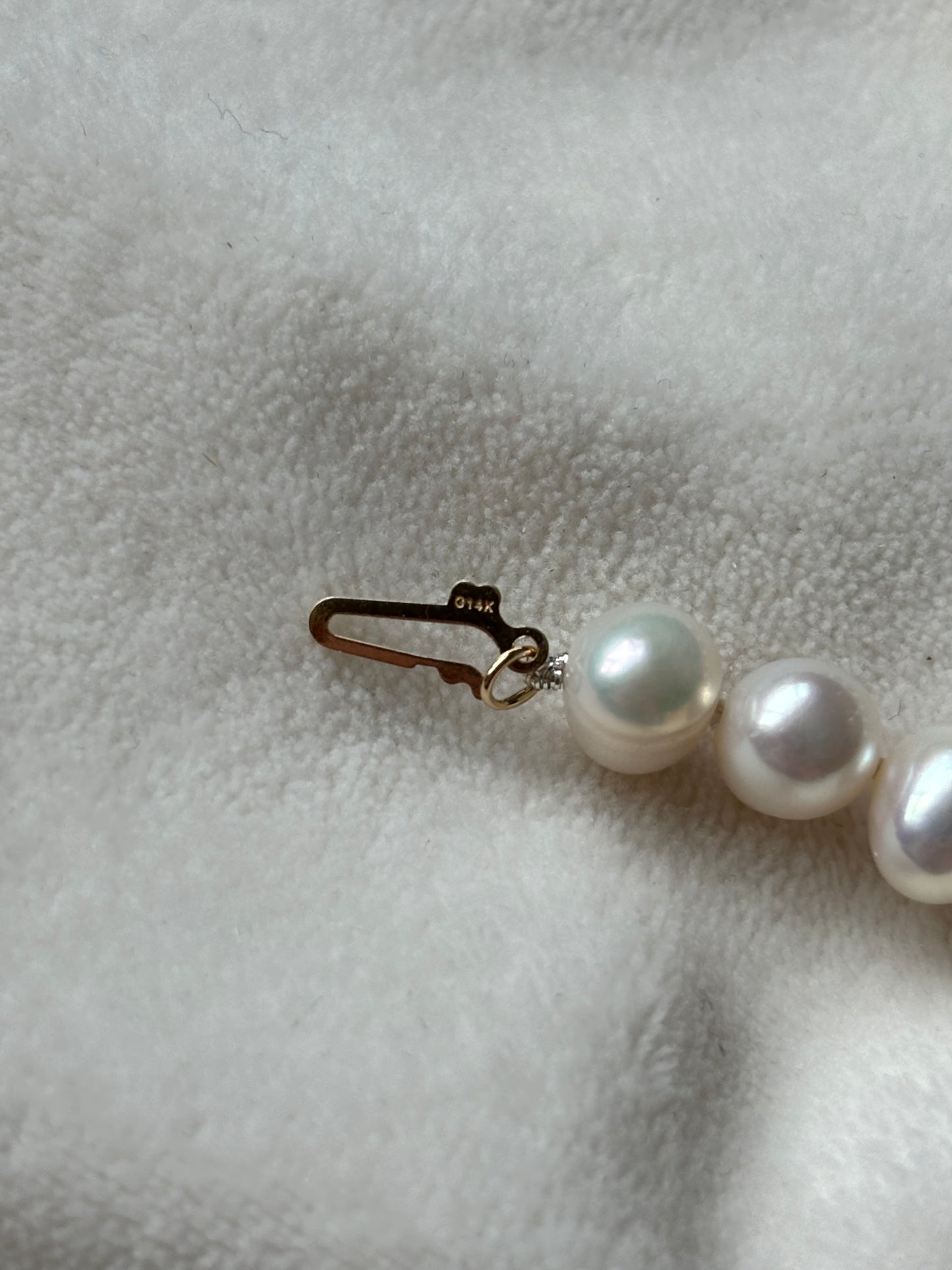 14kt gold natural 7mm cultured pearl bracelet