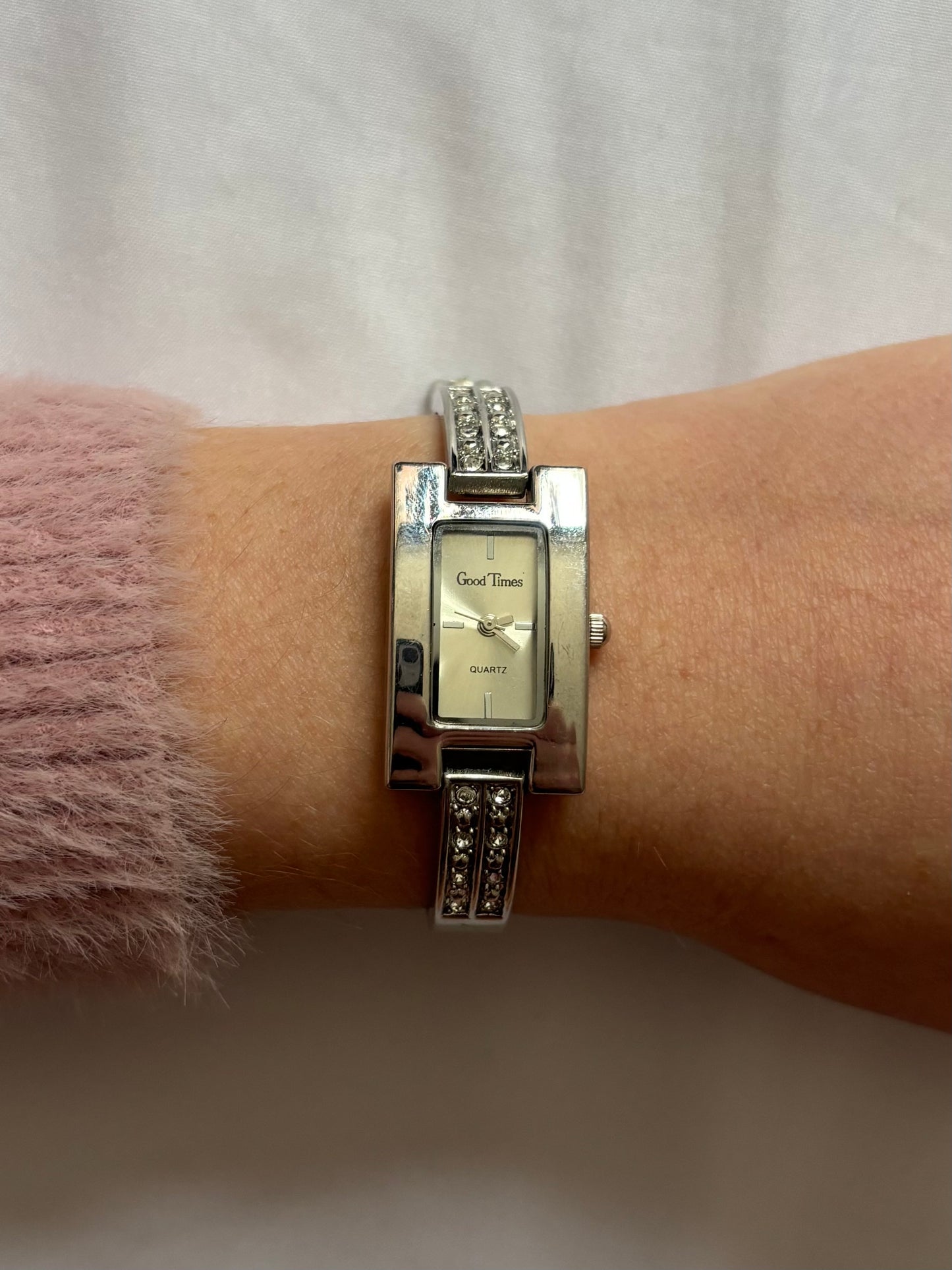 vintage diamanté rectangle watch